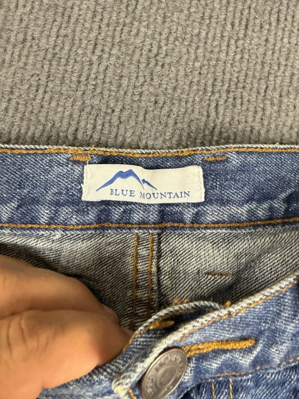 Blue Mountain Mens Medium Wash Carpenter Denim Jeans 36x30